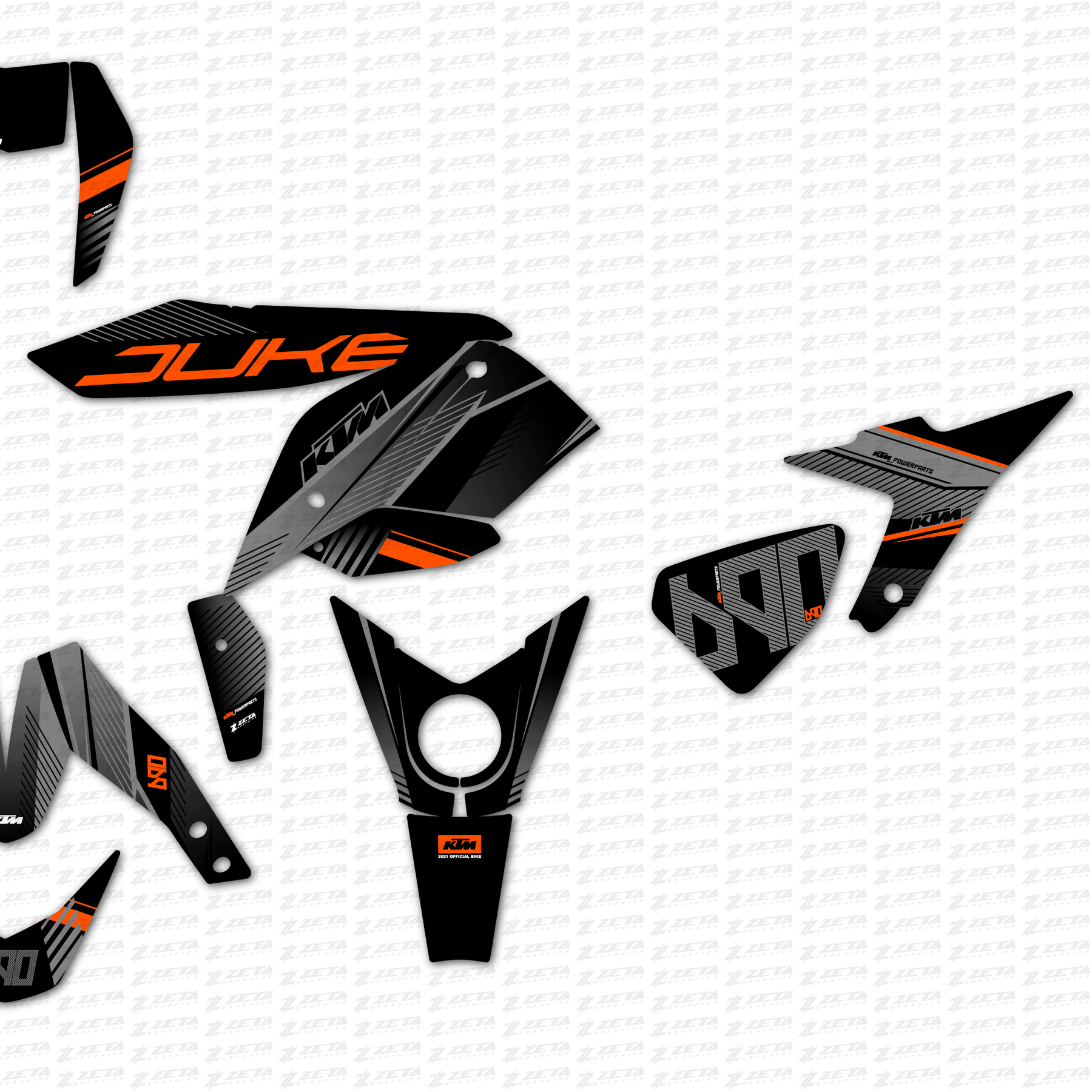 Semi Custom Ktm Duke 690 2012-2020 Graphics Kit - Main Image