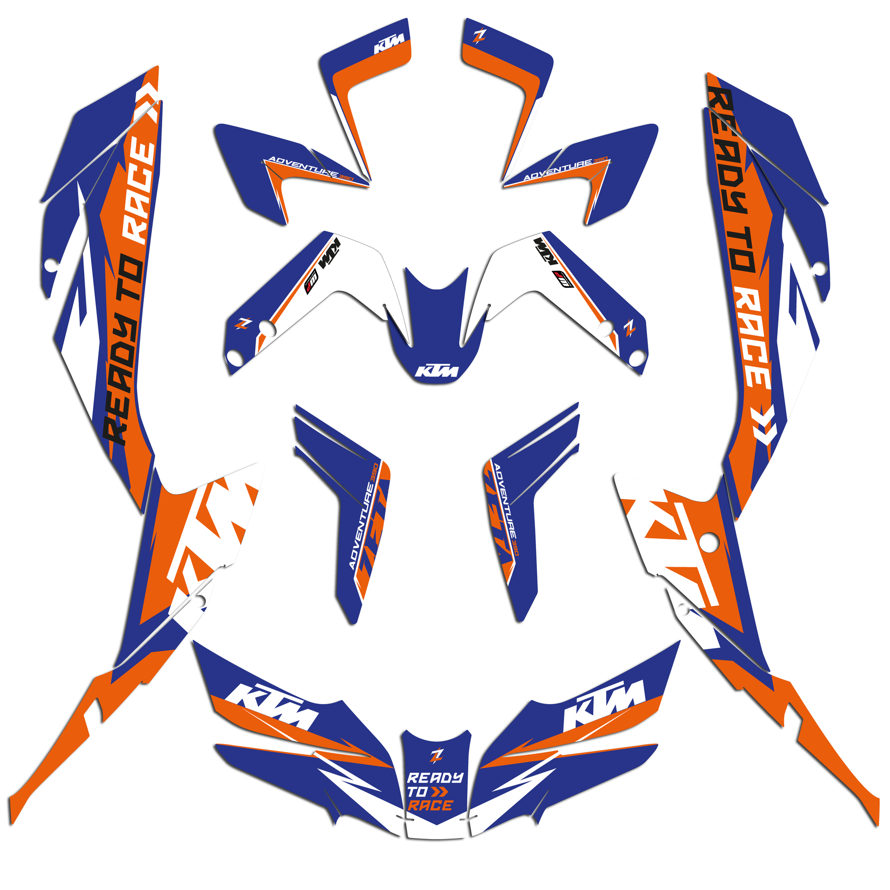 Kit Adesivi Per Faro KTM Adventure 390 – Grafiche Personalizzate Zeta Graphics, Made In Italy - Foto 3